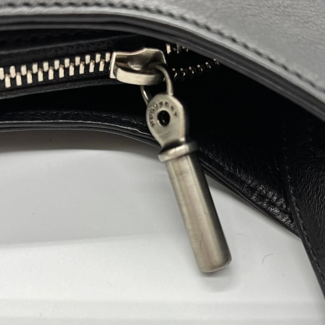 Vintage Burberry Shoulder Bag Black Leather