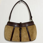 Vintage Ralph Lauren 1980s Brown Suede & Leather Shoulder Bag