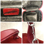 Vintage Gucci Suede Leather Horsebit Vanity Bag Burgundy