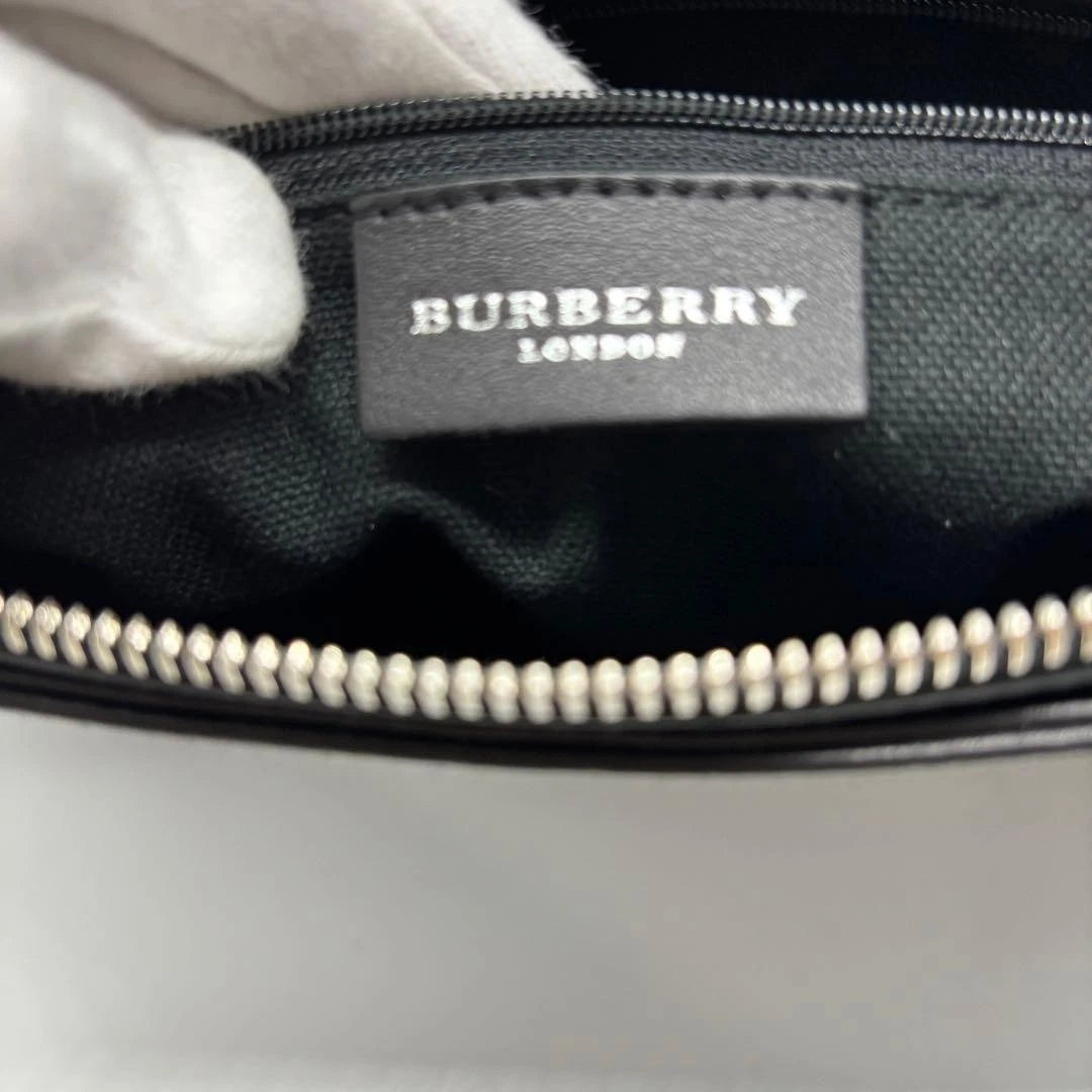 Vintage Burberry Shoulder Bag Black Leather