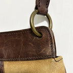 Vintage Ralph Lauren 1980s Brown Suede & Leather Shoulder Bag