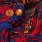 Jean Paul Gaultier Vintage Women Sexy Hot Denim Floral Crazy Shorts M US10 90s