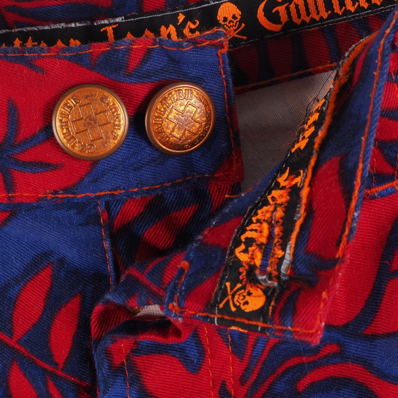 Jean Paul Gaultier Vintage Women Sexy Hot Denim Floral Crazy Shorts M US10 90s