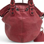 Vintage Balenciaga class mini pompon leather hand bucket bag with double handle