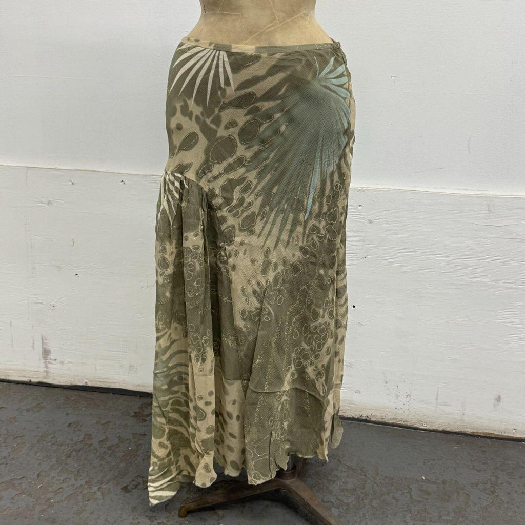 Vintage Y2K Multiples Créateur Asymmetric Silk Maxi Skirt