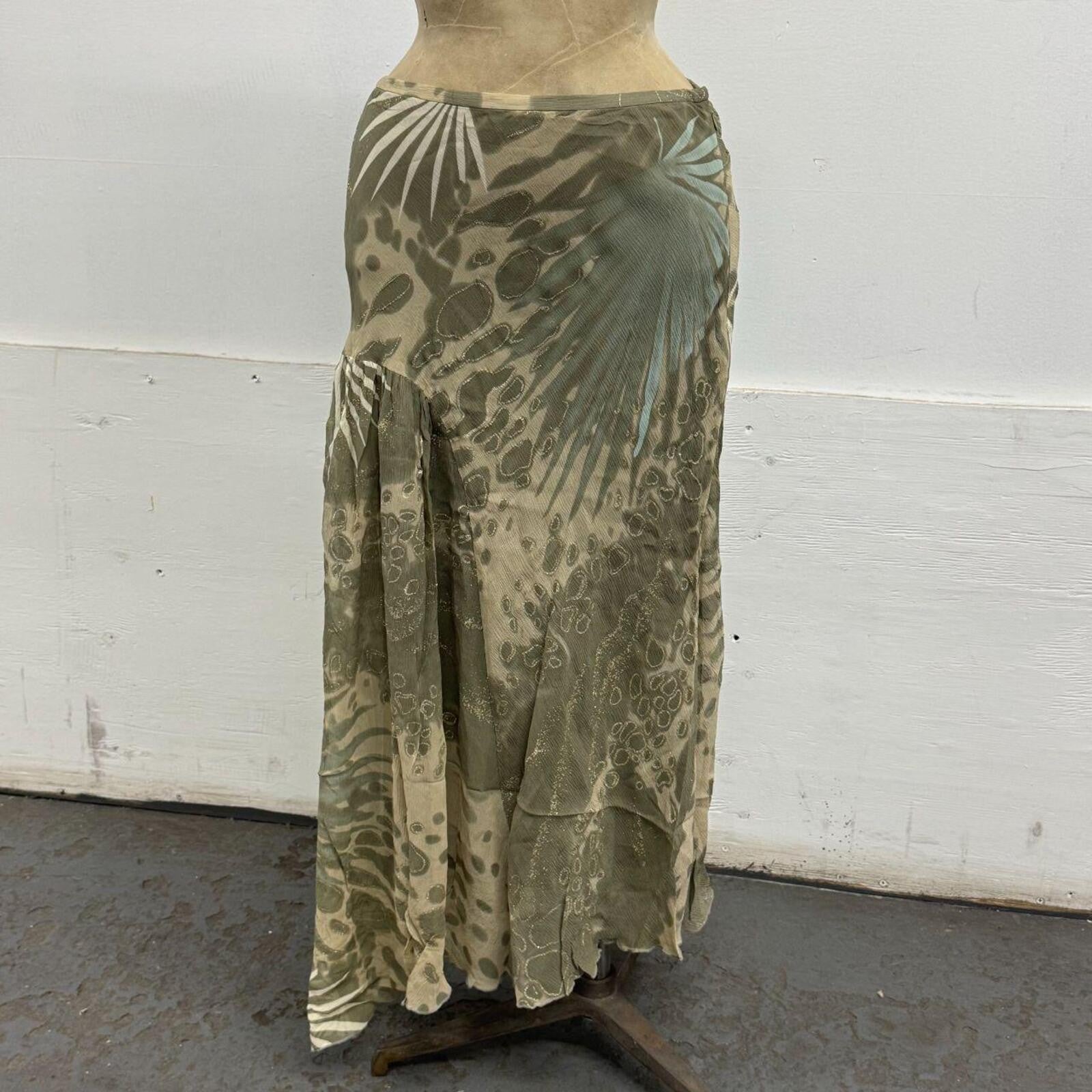 Vintage Y2K Multiples Créateur Asymmetric Silk Maxi Skirt