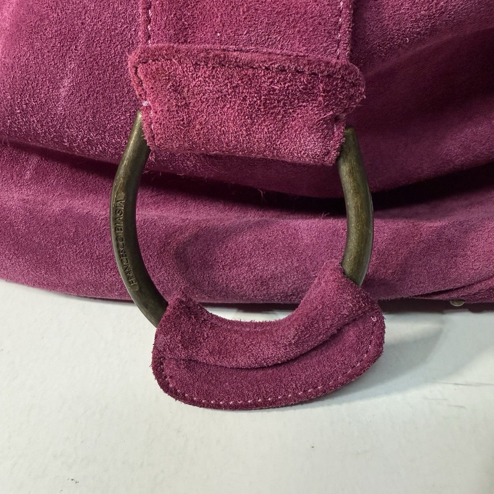 Francesco Biasia Split Leather Handbag - Purse - Maroon Soft Leather