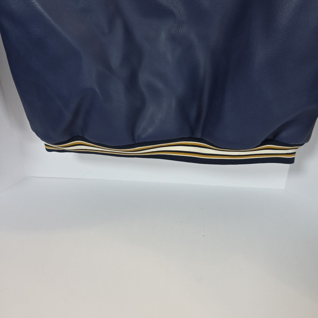 NFL St. Louis Rams Leather Bomber Jacket Kids L Vintage
