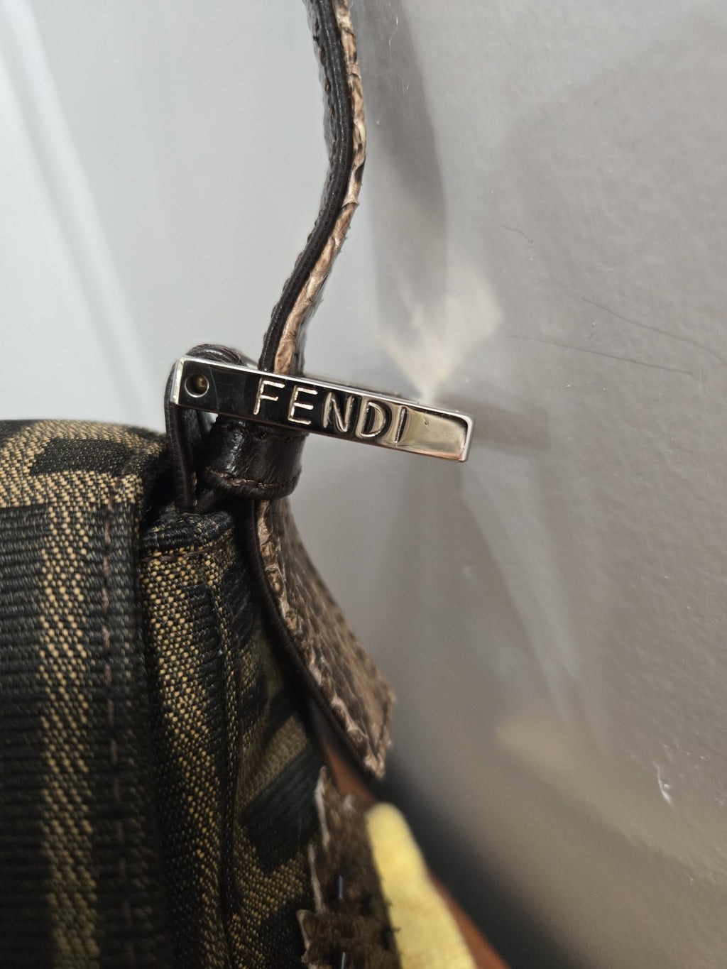 Fendi shoulder bag Mamma Baguette Beaded Flower Zucca Brown