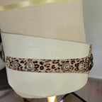 Insane Vintage 80s Rock 'N Roll Glam White Leather Animal Print Pony Hair Belt M