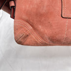 Vintage Coach Y2K Demi Soho Flap Shoulder Bag Suede 8A18 Salmon Pink Pre-Owned