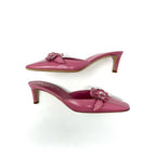 Prada 1990s Pink and White Leather Flower Bouquet Mules Size 36.5