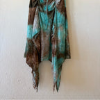 Turquoise Brown Tie Dye Slip Dress
