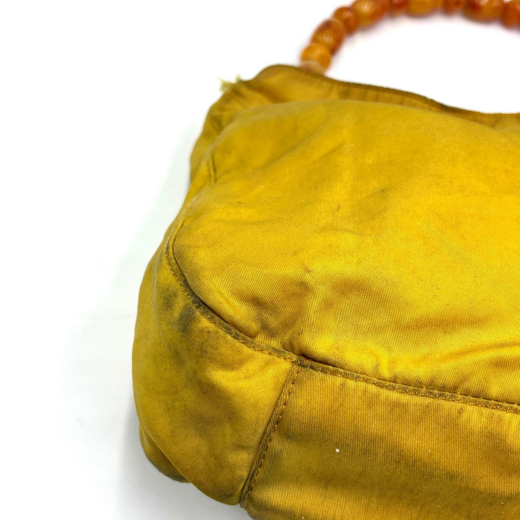 Vintage Christian Dior Yellow Nylon Shoulder Bag - Made in Italy