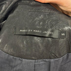 Vintage Black Marc by Marc Jacobs Plunge Military Leather Jacket