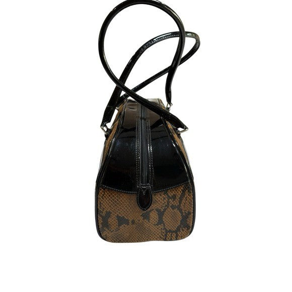 Bonini Medium Brown Snake Skin Shoulder Bag