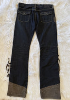 RRL Double RL Ralph Lauren New Studded Suede Denim Jeans Western 34