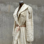Vintage 1930s White Plush Teddy Bear Dressing Gown Ermie Art Deco Dress Coat