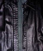 90's Vintage MARSHALL FIELD'S Black Leather Button Up Shirt LARGE *RUNS SMALL