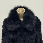 Vintage Black Rabbit and Fox Fur Jacket