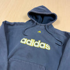 Vintage 90s y2k Sun Faded Adidas Distressed Hoodie Embroidered Center Logo