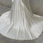 Vintage 1930s White Candlelight Silk Satin Gown Bias Cut Wedding Bridal Dress