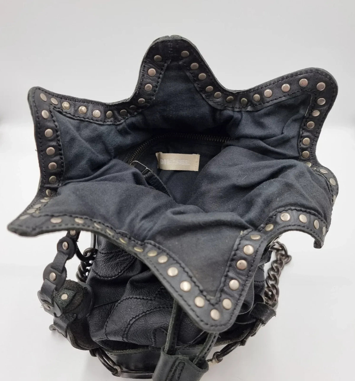 Diesel Vintage Black Leather Shoulder Bag