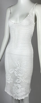 Vintage 1994 Dolce & Gabbana Sheer White Knit Dress