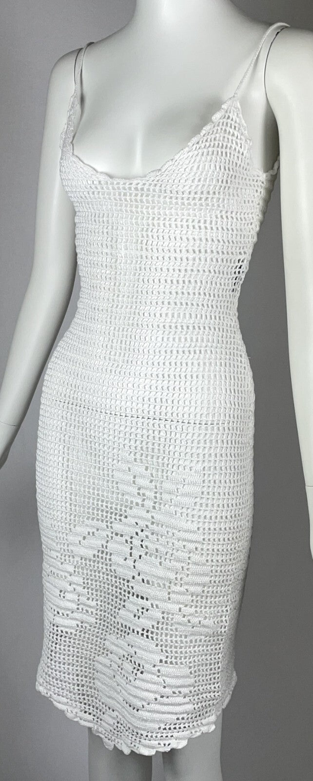 Vintage 1994 Dolce & Gabbana Sheer White Knit Dress