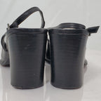 Gucci 1990s Black Leather Slingback Sandals Size 8.5