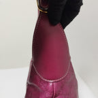 GUCCI Jackie Shima Leather Shoulder Bag Red Purple Hobo 153029