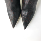 Vintage Dolce and Gabbana Denim Snakeskin Tall Pointed Toe Heeled Boots 35