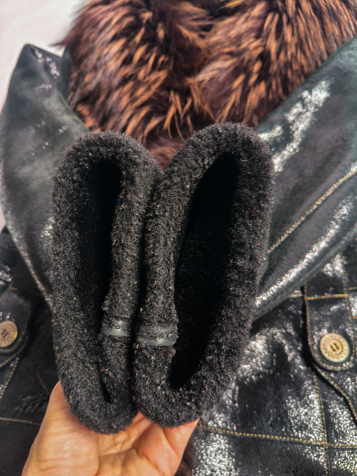 Penny Lane Belted Sheepskin Shearling Coat Size L