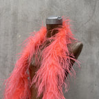 Vintage 1930s Pink Ostrich Feather Boa Scarf Shawl Old Hollywood Dress Accent