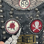 Double D Ranch Angels on Horseback Biker Jacket Black Leather Medium