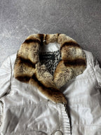 Vizio Lambskin Leather Jacket with Fur Collar Y2K