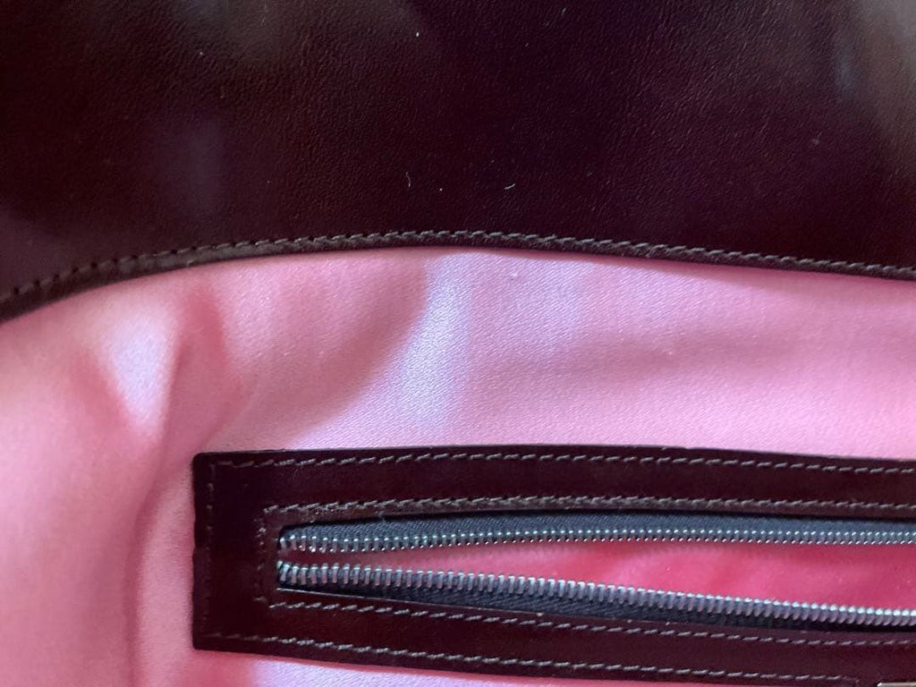 FENDI Vintage Tote Bag Pony Calf Hair Pink Brown Cow Print Leather Shoulder Rare
