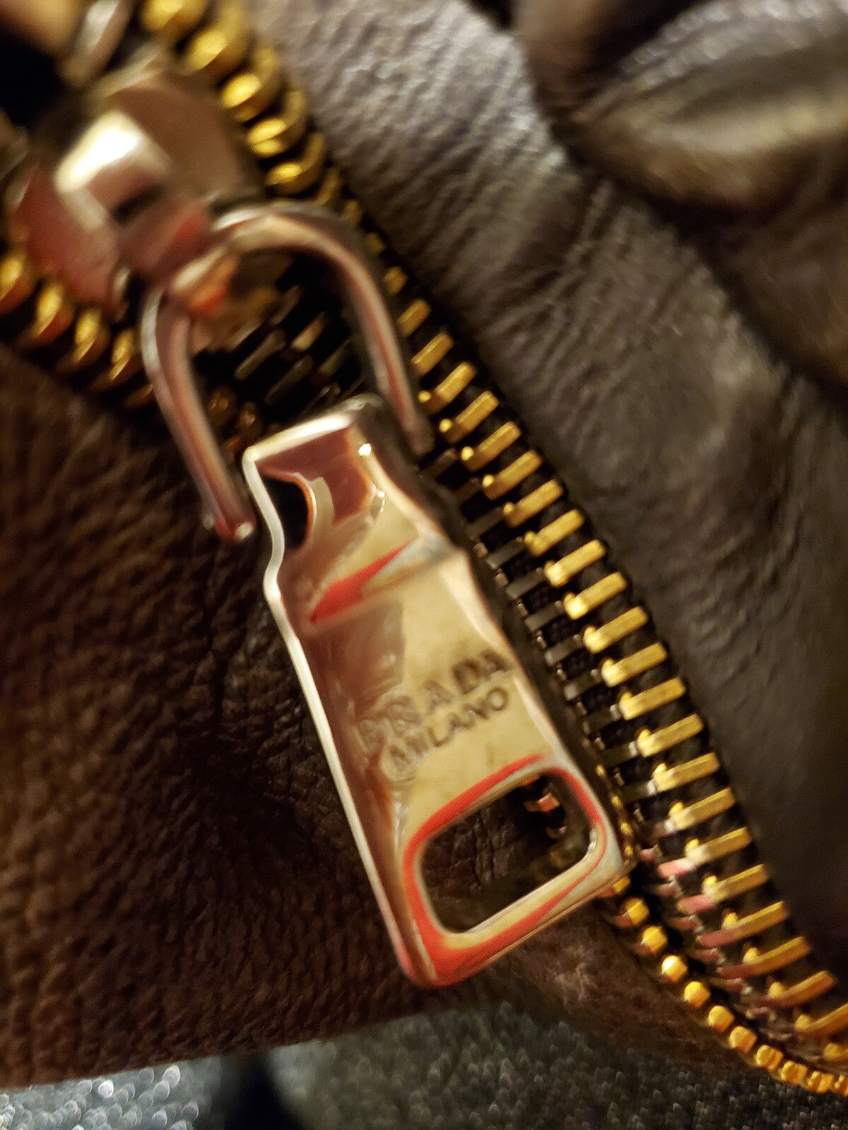 Prada Beige Brown Ombre Glace Medium Wristlet
