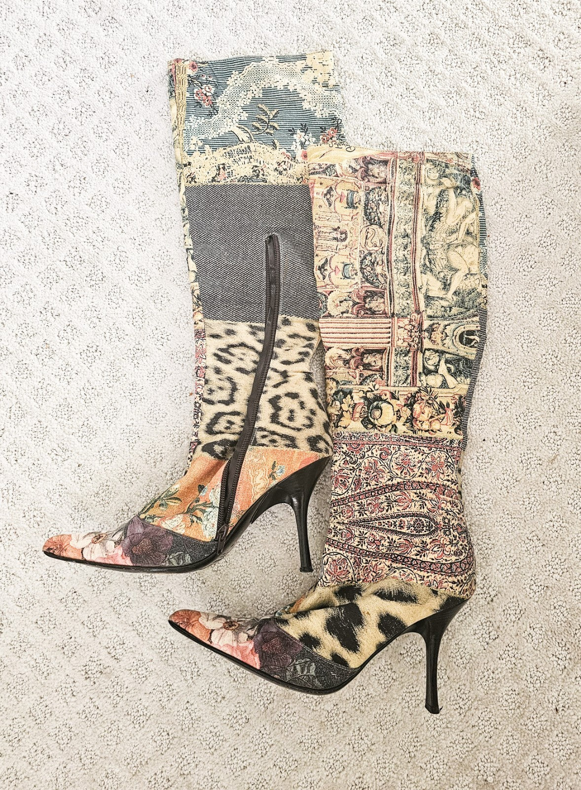 Vintage Roberto Cavalli Ptchwork Boots Size 38.5