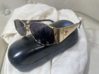 CHANEL Sunglasses Mirror Logo Lense Gold metal Frame