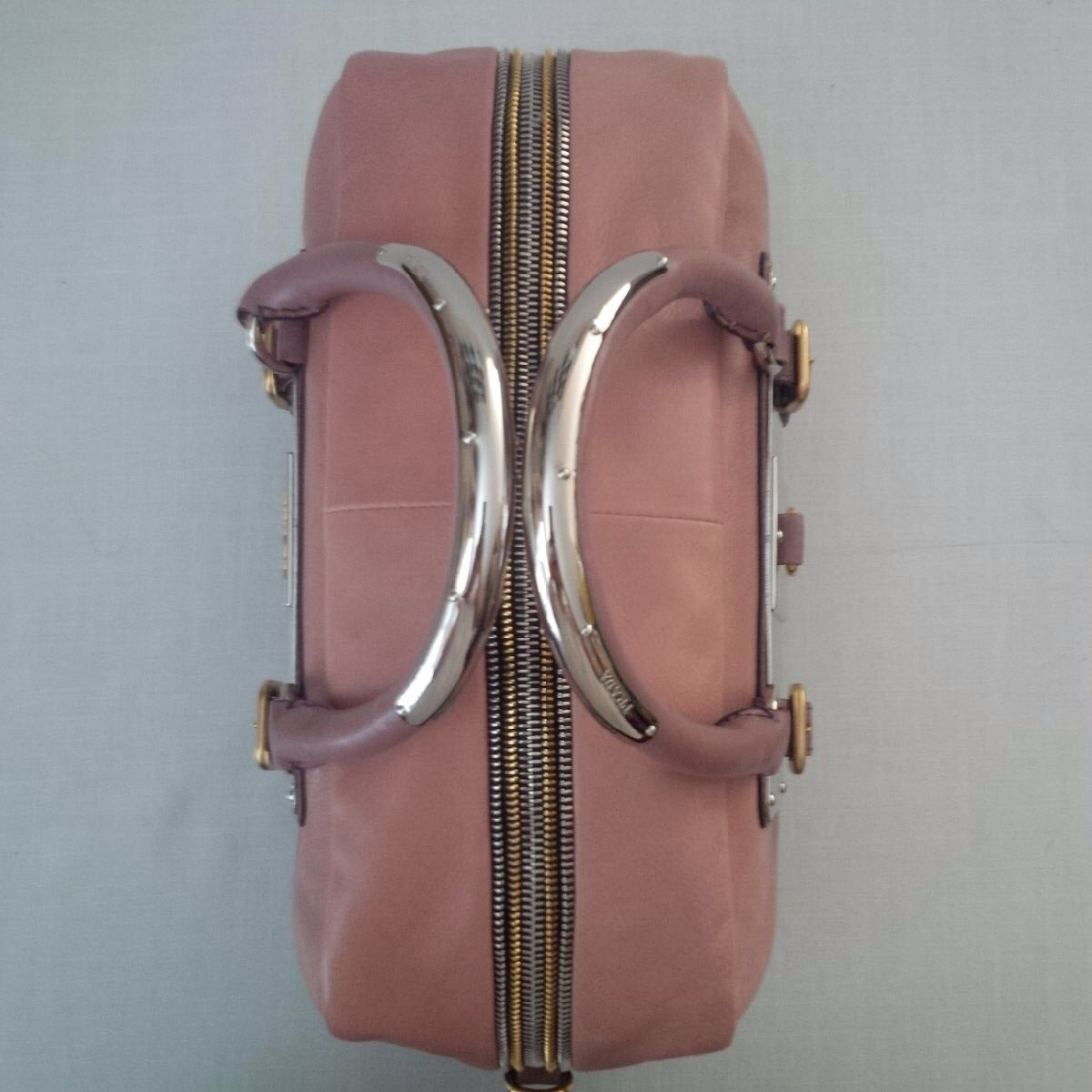 Prada Bauletto Leather Handbag Ardesia Nudo