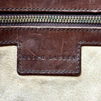 Ralph Lauren Vintage Suede Leather Hobo Shoulder Bag Brown