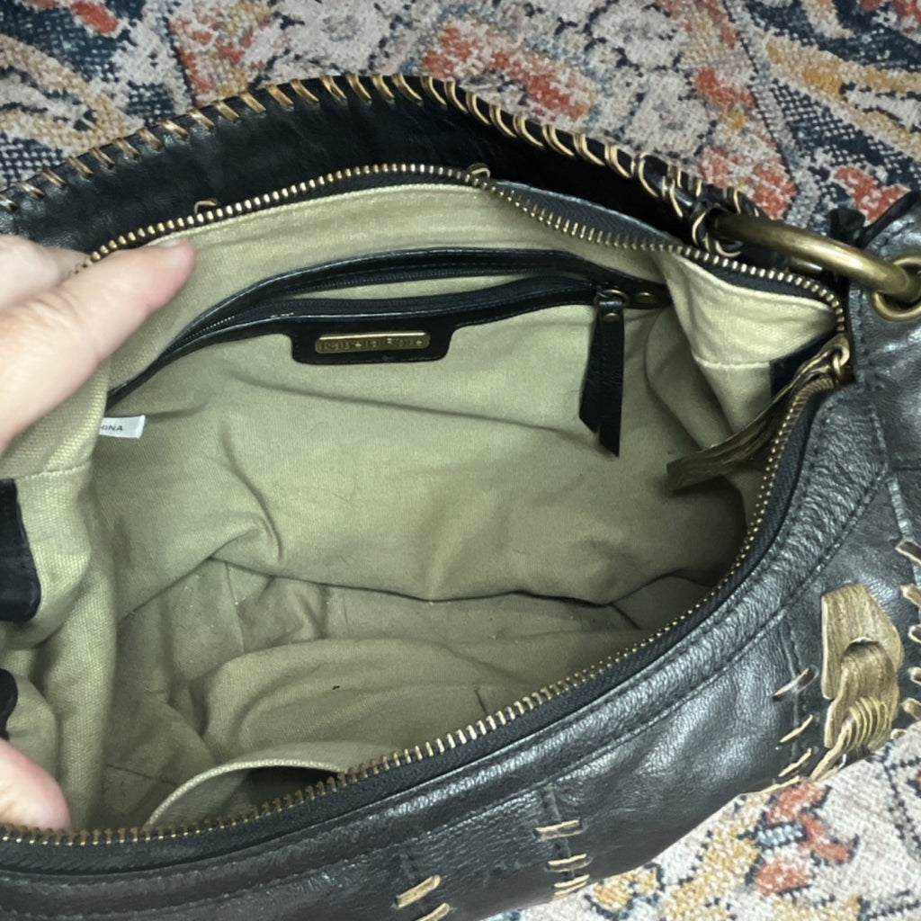 Isabella Fiore Boho Black Shoulder Bag