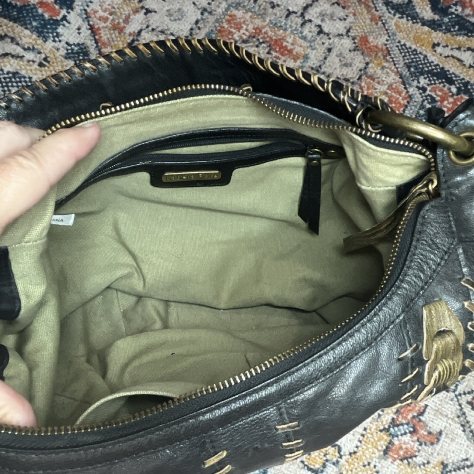 Isabella Fiore Boho Black Shoulder Bag