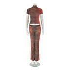 Roberto Cavalli 2000s Python Print Top and Pants Set