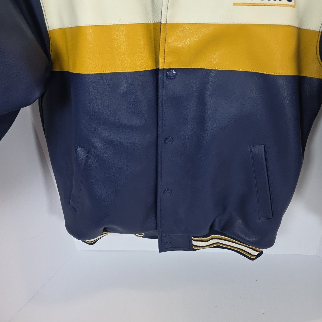 NFL St. Louis Rams Leather Bomber Jacket Kids L Vintage