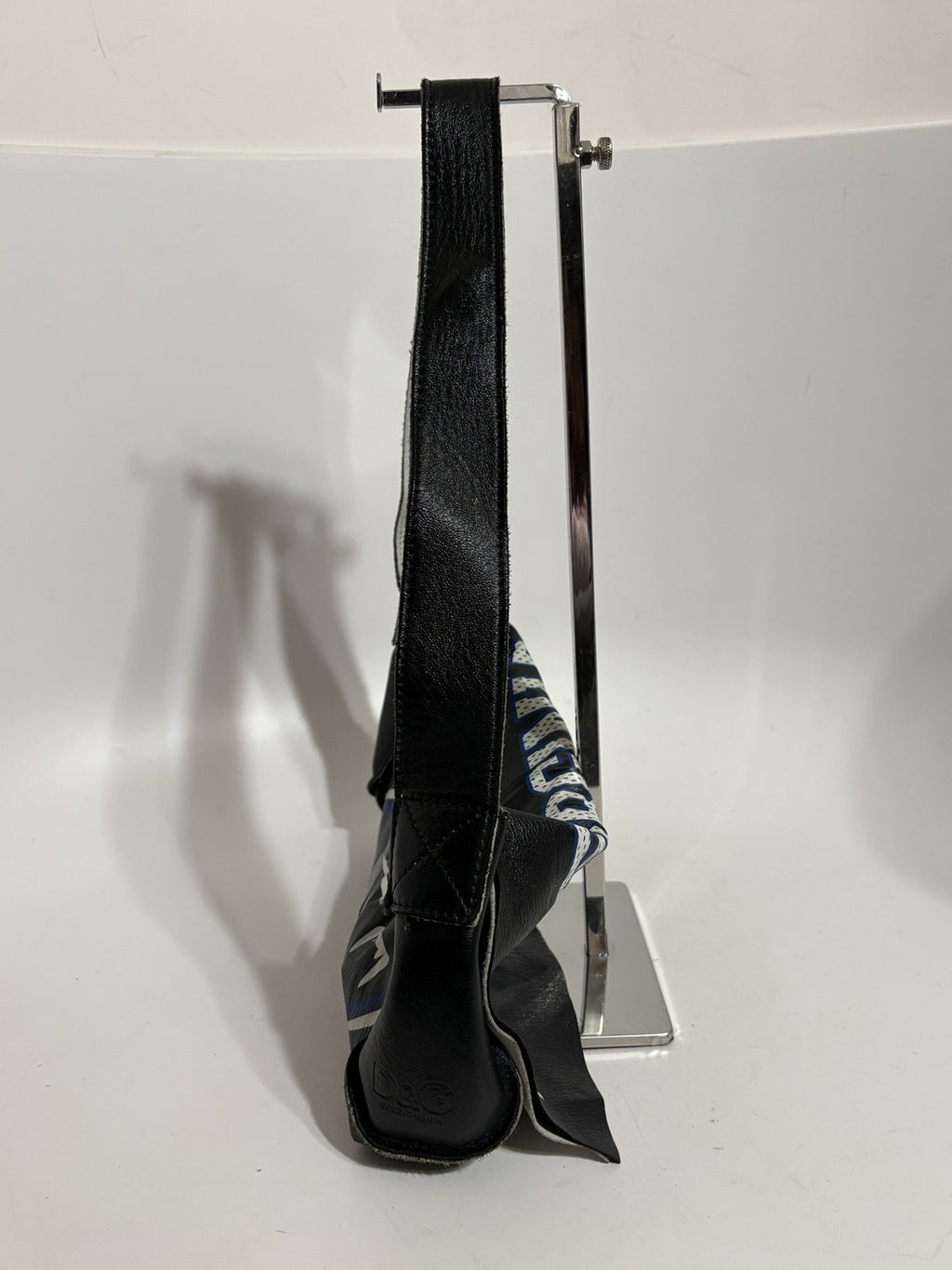 Dolce & Gabbana Black Leather Team Print Bag