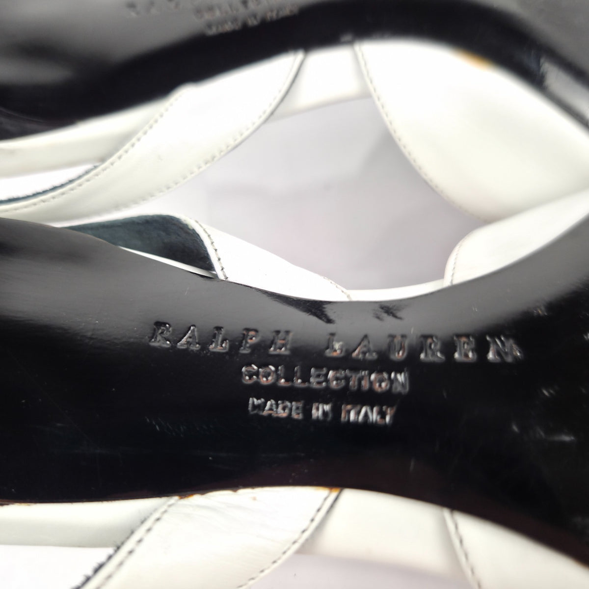 Ralph Lauren Collection Y2K Black and White Cap Toe Slingback Pumps Size 5.5B