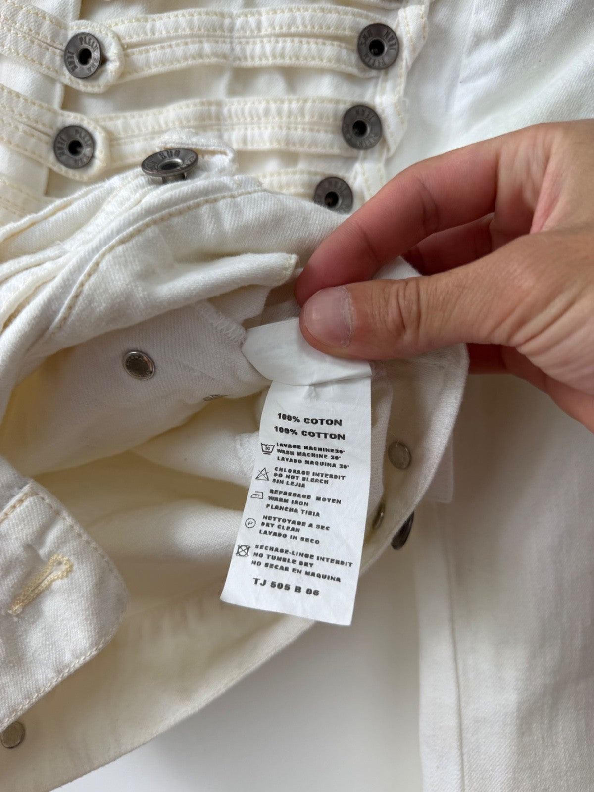 Plein Sud White Denim Napoleon Jacket Size XS