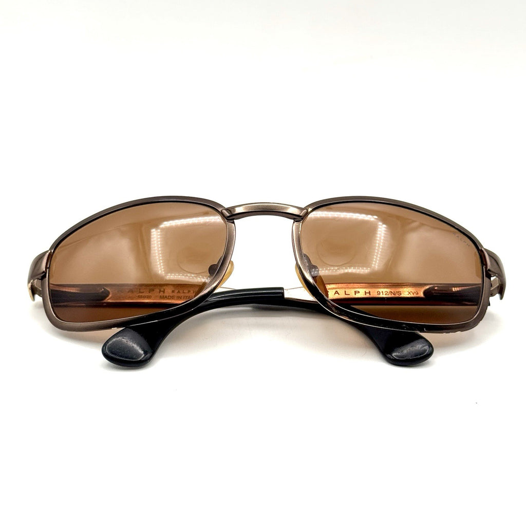 Ralph Lauren Oval Sunglasses 912/N/S VTG Brown Metal Designer Frame & Lens 55-20